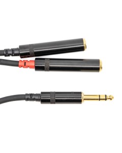 Y-Cable 1x 6.35mm Stereo Plug to 2x 6.35mm Mono Jacks (Connectors)